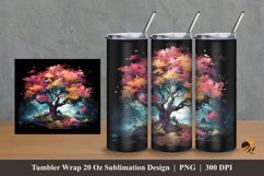Fantasy tree Tumbler Wrap Sublimation Design 2 Product Image 1