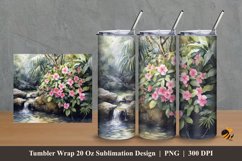 Small River And Flower Tumbler Wrap Sublimation Design 2 Product Image 1