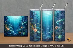 Seabed Animals Tumbler Wrap Sublimation Design 2 Product Image 1