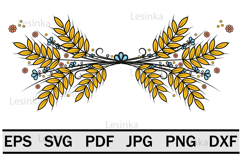 Cute Border Frame made of wheat ears, Clipart svg Product Image 2