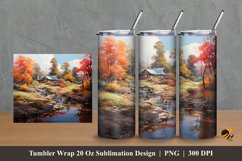 Small River Tumbler Wrap Sublimation Design 2 Product Image 1