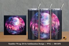 Painting Galaxy Moon Tumbler Wrap Sublimation Design 2 Product Image 1