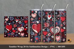 Handdrawn Loves Tumbler Wrap Sublimation Design 2 Product Image 1