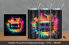 Colorful Drum Tumbler Wrap Sublimation Design 2 Product Image 1
