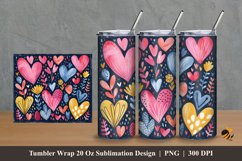 Cute Multicolor Love Tumbler Wrap Sublimation Design 2 Product Image 1