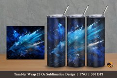 Blue Splash Tumbler Wrap Sublimation Design 2 Product Image 1