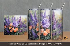 Elegant Rose Tumbler Wrap Sublimation Design 2 Product Image 1