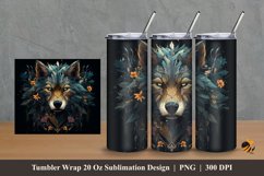Wolf King Tumbler Wrap Sublimation Design 2 Product Image 1