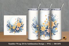 Moon Flower Tumbler Wrap Sublimation Design 2 Product Image 1