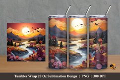 3D Sunset Valley Tumbler Wrap Sublimation Design 2 Product Image 1
