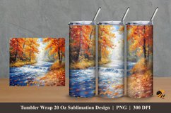 Splash Waterfall Tumbler Wrap Sublimation Design 2 Product Image 1