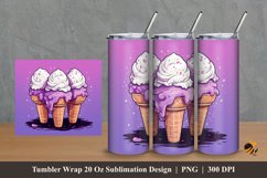 Purple Ice Cream Tumbler Wrap Sublimation Design 2 Product Image 1