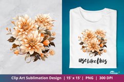 Beautiful Chrysanthemum Flower Clip Art Sublimation 2 Product Image 1
