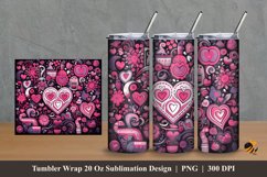 Cute Pink Love Tumbler Wrap Sublimation Design 2 Product Image 1