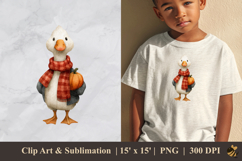 Goose And Pumpkin DTF Sublimation Clipart Design 2 Product Image 1