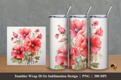 Painting Blossom Flower Tumbler Wrap Sublimation Design 2 Product Image 1