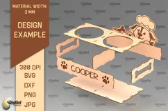 Dog Food Bowl Stand Laser Cut. Pet Bowl Stand SVG Product Image 2