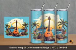 Nature And Guitar Tumbler Wrap Sublimation Design 2 Product Image 1
