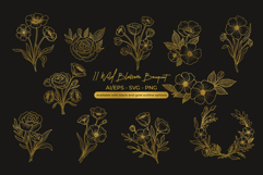 Vintage Wild Blossom Line Art Product Image 2