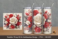 Classic Floral Bouquet Tumbler Wrap Sublimation Design 2 Product Image 1