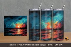 Beach Painting Tumbler Wrap Sublimation Design 2 Product Image 1