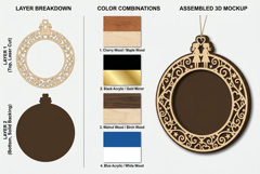 Ornate Round Heart Frame Laser Cut SVG File Product Image 3