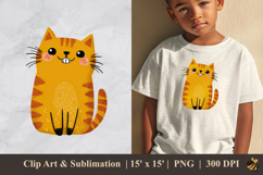 Cheerful Cat DTF Sublimation Clipart Design 2 Product Image 1