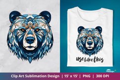 Abstract Bear Head Clip Art Sublimation 2 Product Image 1