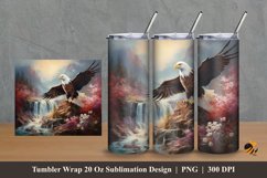 Fluttering Eagle Tumbler Wrap Sublimation Design 2 Product Image 1
