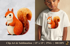 Cute Squirrel DTF Sublimation Clipart Design 2 Product Image 1