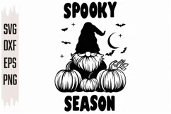 Spooky Season SVG, Gnome Halloween Svg, Pumpkin Svg Product Image 2