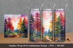 Exotic Pine Forest Tumbler Wrap Sublimation Design 2 Product Image 1