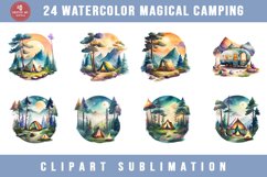 Watercolor Magical Camping Clipart Sublimation Product Image 2