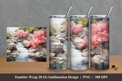 Water Flow River Tumbler Wrap Sublimation Design 2 Product Image 1