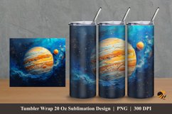 Planet Illustration Tumbler Wrap Sublimation Design 2 Product Image 1