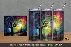 Galaxy Forest Tumbler Wrap Sublimation Design 2 Product Image 1