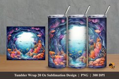 Colorful Ocean Tumbler Wrap Sublimation Design 2 Product Image 1