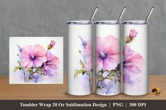 Beautiful Flower Tumbler Wrap Sublimation Design 2 Product Image 1