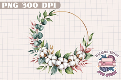 Floral Clipart Sublimation Design Eucalyptus Coton PNG Product Image 1