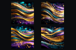 Glitter Colorful Golden Stripes backgrounds | Digital Paper Product Image 2