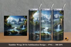 3D Waterfall Tumbler Wrap Sublimation Design 2 Product Image 1