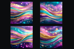 Golden Pink Wave Stripes backgrounds | Glitter Digital Paper Product Image 2