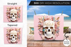 Floral Skull 3D Tumbler Wrap Bundle | 3D Sublimation Wrap Product Image 2