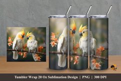 Cockatoo Yellow Tumbler Wrap Sublimation Design 2 Product Image 1