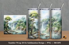 Green Nature Tumbler Wrap Sublimation Design 2 Product Image 1