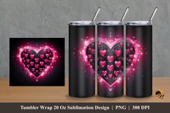 Black Pink Love Tumbler Wrap Sublimation Design 2 Product Image 1