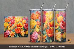Painting Tulip Tumbler Wrap Sublimation Design 2 Product Image 1