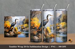 Double Crested Cormorant Tumbler Wrap Sublimation Design 2 Product Image 1