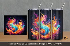 Magic Fire Tumbler Wrap Sublimation Design 2 Product Image 1