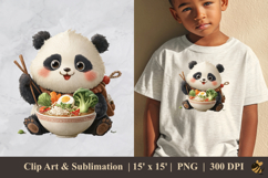 Cute Panda Eating DTF Sublimation Clipart Design 2 Product Image 1